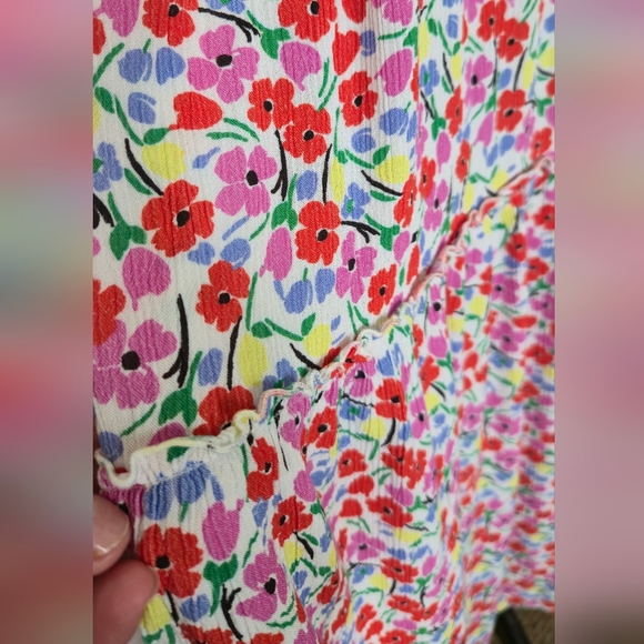 Anthropologie Fresha London Pink Floral Midi Dress with V-Neck - Picture 6 of 14